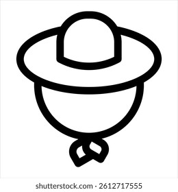 Hat Line Icon Vector Illustration