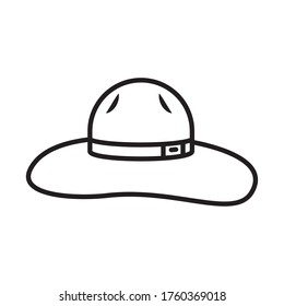 hat line style icon design, Summer vacation tropical relaxation outdoor nature tourism relax lifestyle and paradise theme Vector illustration