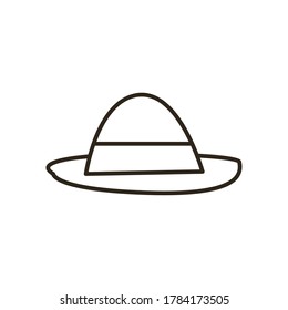 Hat line style icon design, Cloth costume accessory decoration uniform object season and traditional theme Vector illustration
