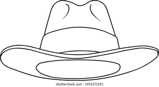 Hat line vector illustration isolated on white background.