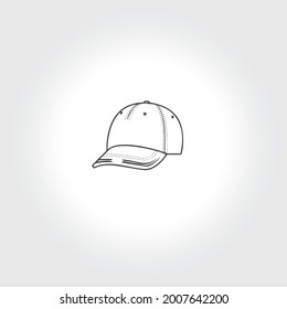 hat line vector illustration isolated on white background