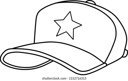 Hat line vector illustration isolated on white background