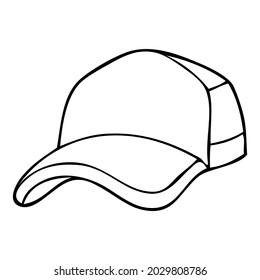 hat line vector illustration,isolated on white background,top view