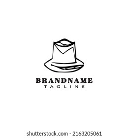 Hut Logo-Cartoon-Symbol-Design einfach schwarz, modern, einzelne Vektorgrafik