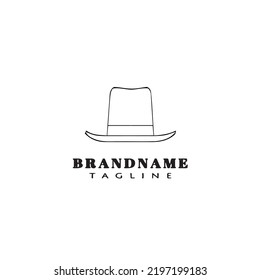 hat logo cartoon icon design cute black modern isolated vector illustration