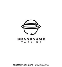 hat logo flat icon design template black modern isolated vector illustration
