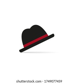 Hat logo label design. Classic cap signage. Vector illustration