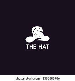 hat logo, with the shape of a magician's hat and star and moon. unique, modern, vector.