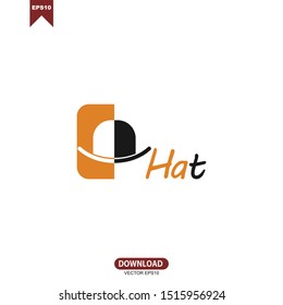Hat logo vector template design. orange, black hat