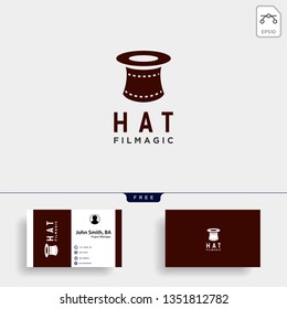 hat magic movie cinema simple logo template vector illustration icon element isolated