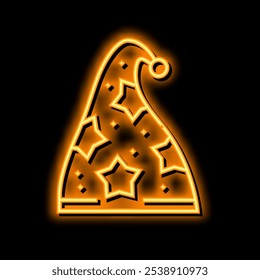 Vector mágico de la señal de la luz de neón del sombrero. ilustración mágica del sombrero