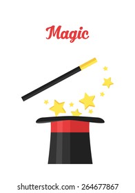 Hat magician with a cane.
