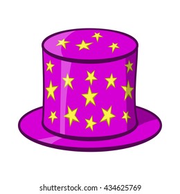 Hat of magician icon, cartoon style