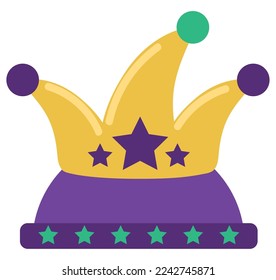 hat mardi gras icon isolated