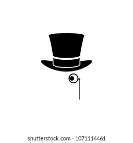 hat and monocle icon. Element of theater and art illustration. Premium quality graphic design icon. Signs and symbols collection icon for websites, web design, mobile app on white background