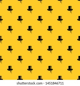 Hat with monocle pattern seamless vector repeat geometric yellow for any design