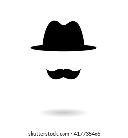 hat and moustache