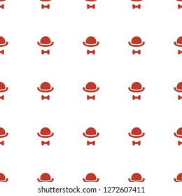 hat and moustache icon pattern seamless white background. Editable filled hat and moustache icon. hat and moustache icon pattern for web and mobile.