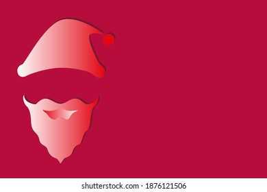 Sombrero, bigote y barba de Santa Claus. Santa Silhouette