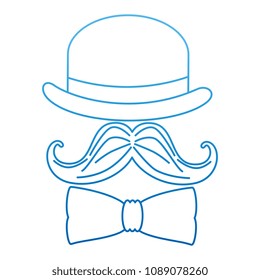 hat with mustache and bowtie