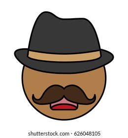 hat and mustache design