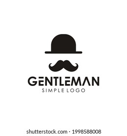 Hut und Schnurrbart für das Design des Gentleman-Logos