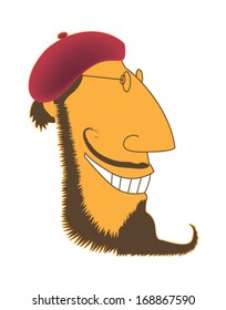 Hat, mustache, goatee and glasses guy-vector