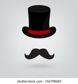 Hat and  mustache icon