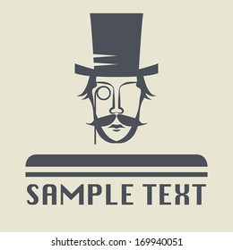 Hat and mustache icon or sign, vector illustration