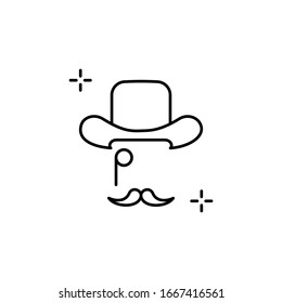 Hat, mustache icon. Simple line, outline vector elements of theatre for ui and ux, website or mobile application