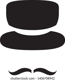 Hat with mustache logo template vector icon design