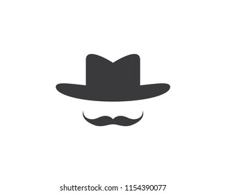 Hat with mustache symbol illustration