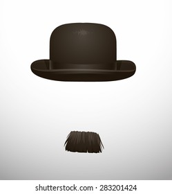 Hat and mustache, vector