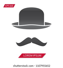 hat mustache vector icon symbol