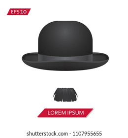 hat mustache vector icon symbol