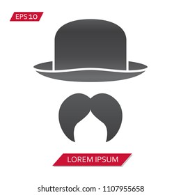hat mustache vector icon symbol