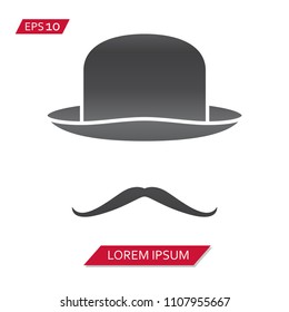 hat mustache vector icon symbol