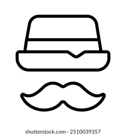 Hat with mustaches denoting icon of father day