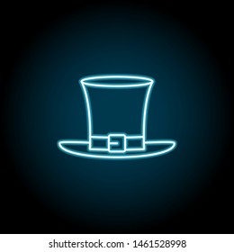 Hat neon icon. Simple thin line, outline vector of Saint Patricks Day icons for UI and UX, website or mobile application