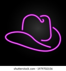 Hat neon sign, modern glowing banner design, colorful trend of modern design on black background. Vector illustration.