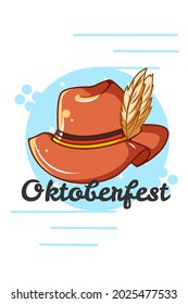 Hat for Oktoberfest icon cartoon illustration