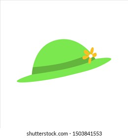 hat on summer icon isolated and white background.