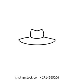 hat one line icon on white background