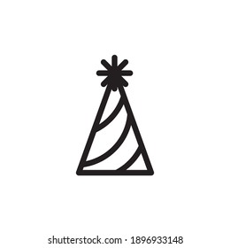 Hat outline icon design, Party celebration event happy birthday holiday surprise anniversary and decorative theme Vector illustration. Editable stroke