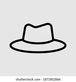 hat outline icon isolated vector illustration