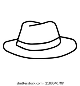 Hat Outline Vector Illustrationisolated On White Stock Vector (Royalty ...