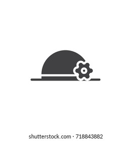 Hat pamela icon vector, filled flat sign, solid pictogram isolated on white. Symbol, logo illustration.