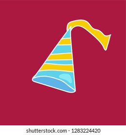 hat party hand drawn icon. doodle celebration vector illustration. editable stroke