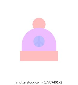 Hat, peace icon. Simple color vector elements of flower children icons for ui and ux, website or mobile application