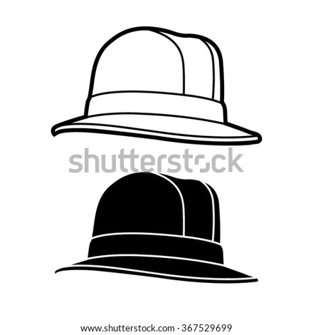 Hat pictogram Outlines and silhouette